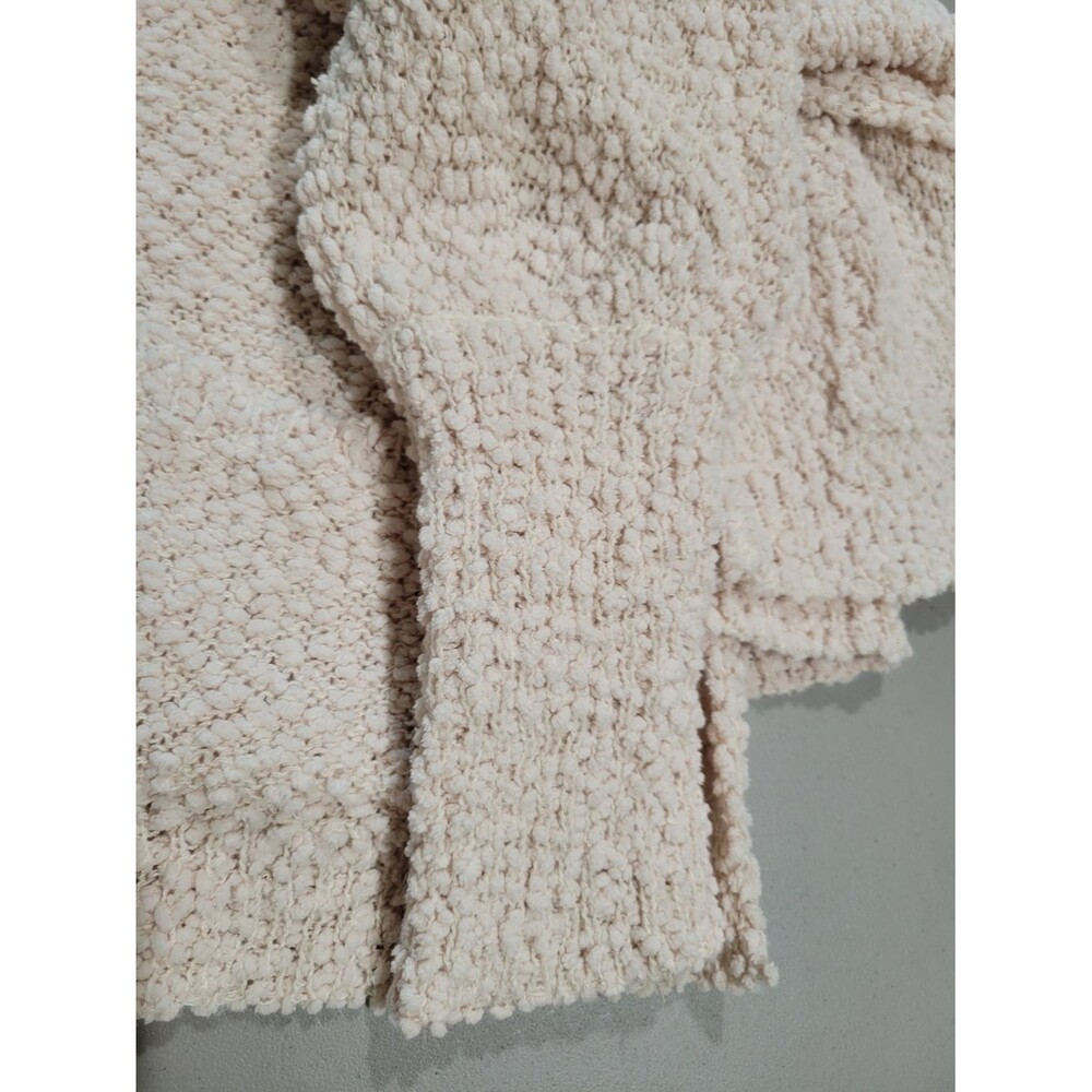 Unbranded Popcorn Knit Cardigan Women 2XL Cream Excellent Oversized Open Front - Picture 8 of 9